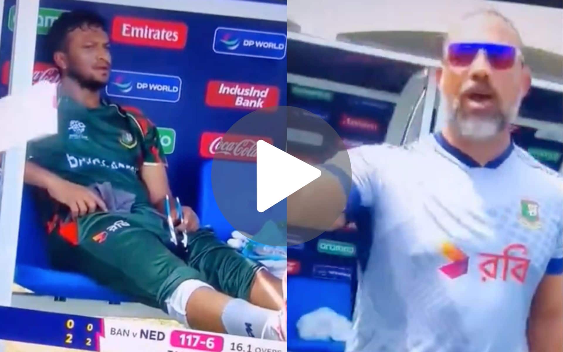 [Watch] BAN Support Staff Stops Cameraman From Filming Injured Shakib Al Hasan In Dugout
